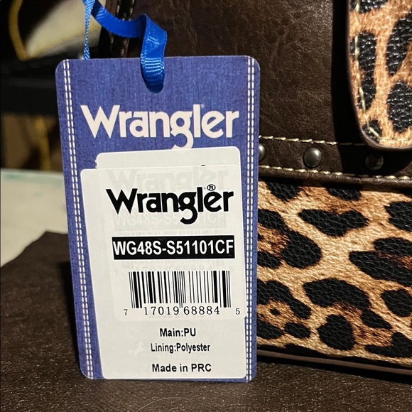 Wrangler Dark Brown and Leopard Print Shoulder Bag - Picture 2 of 4